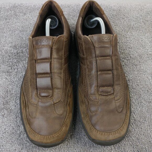ECCO Mens Size 46 EU Slip On Loafers Brown Leather Shoes Casual Comfort - Picture 5 of 10